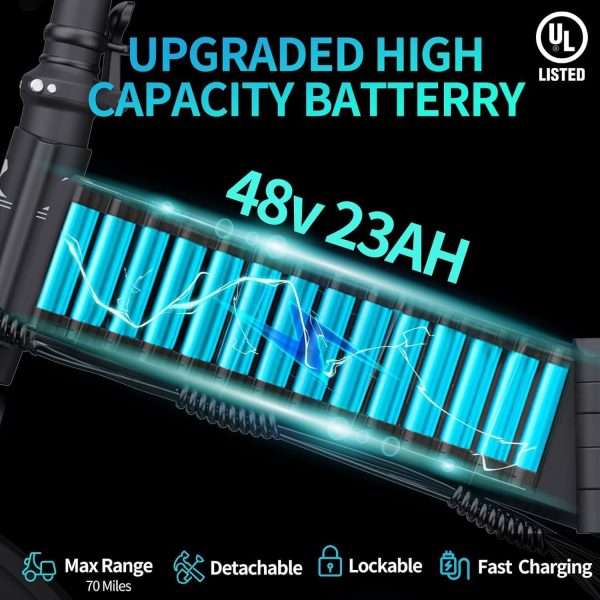 Ridstar Folding Electric Bike H20 Pro 2000W Motor 48V 23AH Battery