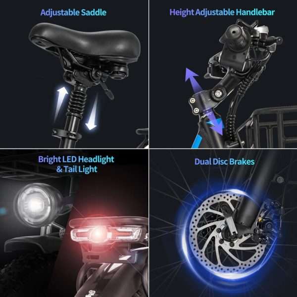 Ridstar MN-26 Electric Bike 1500W Motor 48V 20AH Battery Unfoldable Fat Tire City Commuter E-bike